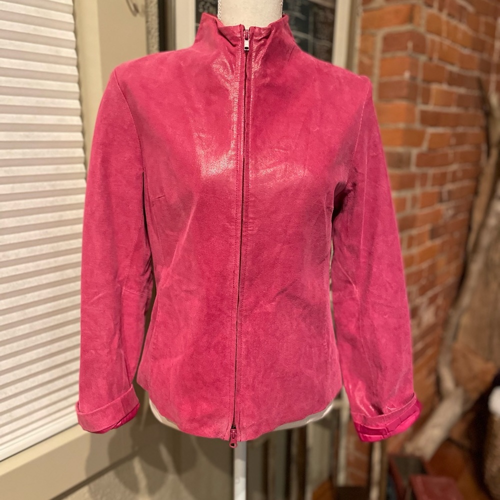VTG ~ Express Hot Pink Leather Jacket